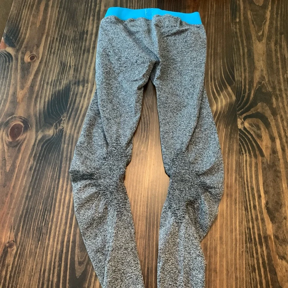 Gymshark Original Flex Leggings Grey/Cyan Size Small - Picture 4 of 4
